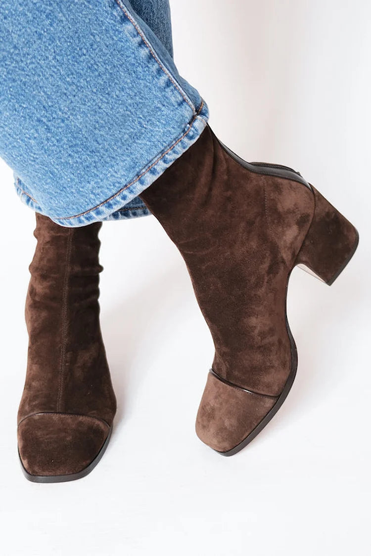Women's Ankle Boots | Square Cap Toe & Block Heel