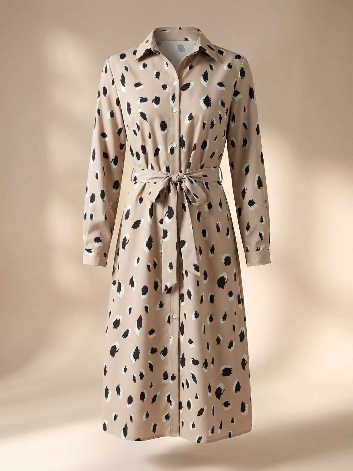 Women's Dress | Leopard Print Midi Waist Belt