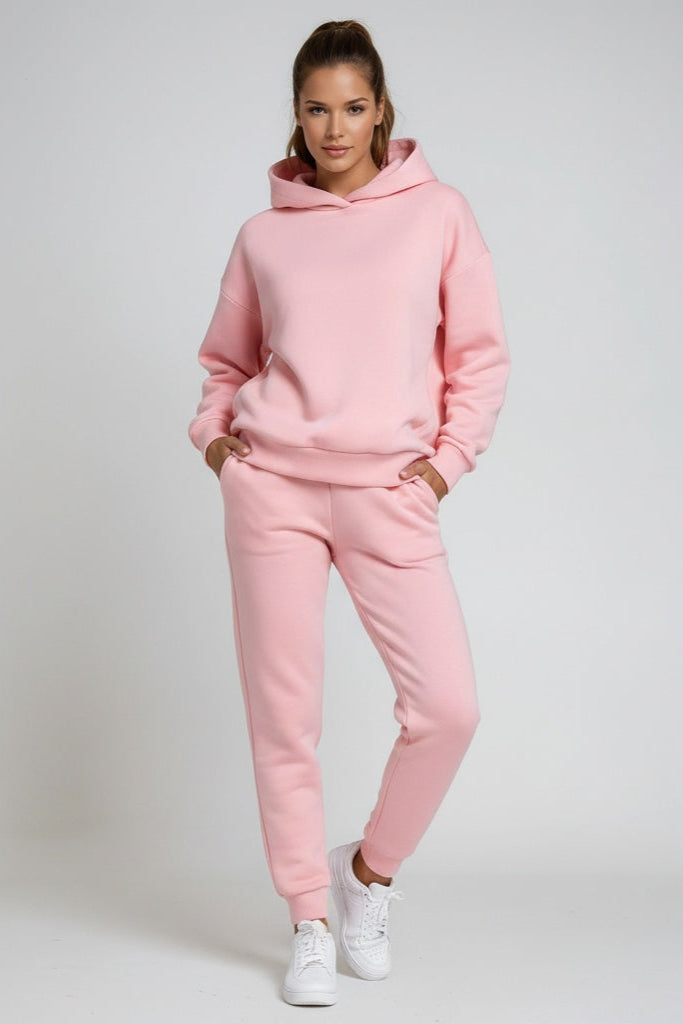 Womens Hoodies And Joggers Set with Relaxed Fit Sweatshirt and Ribbed Cuffs