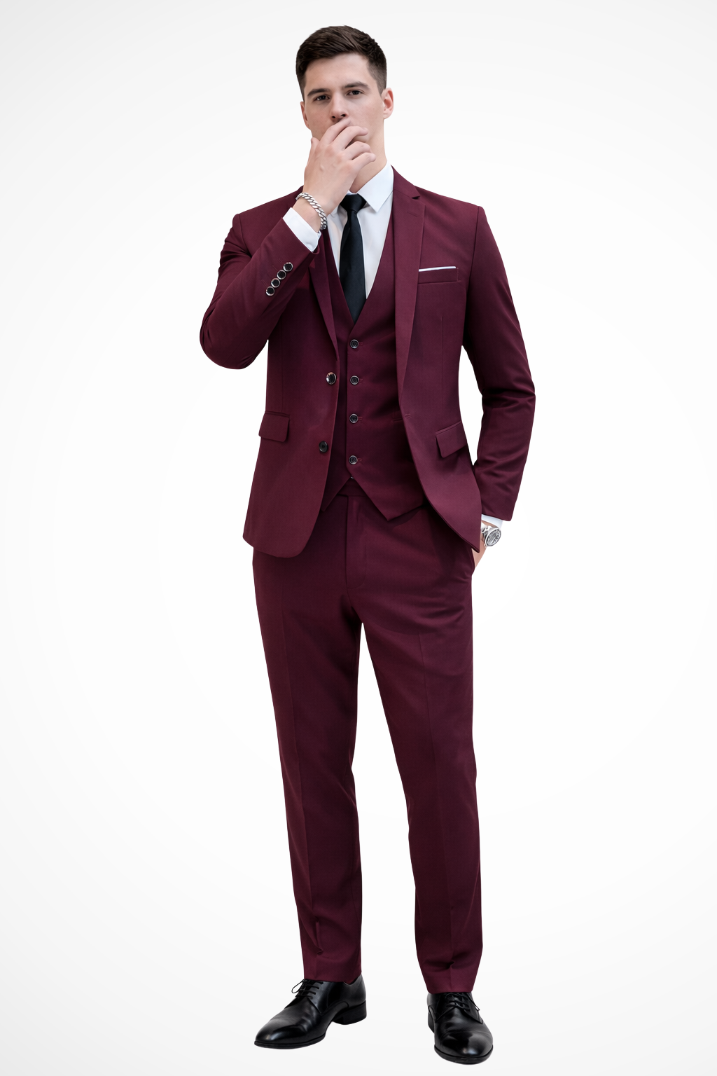 Men's Suit | Slim Fit Notch Lapel 3 Piece Wedding Guest