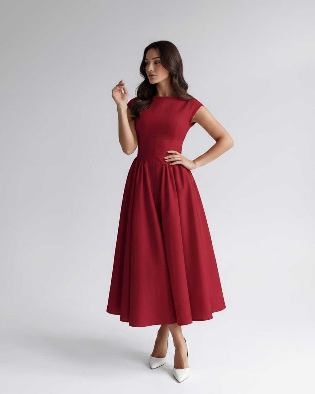Women's Dress | Midi Pleated Skirt Drop Waist