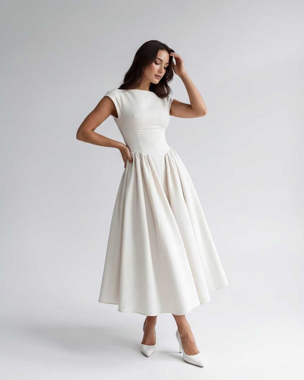 Women's Dress | Midi Pleated Skirt Drop Waist