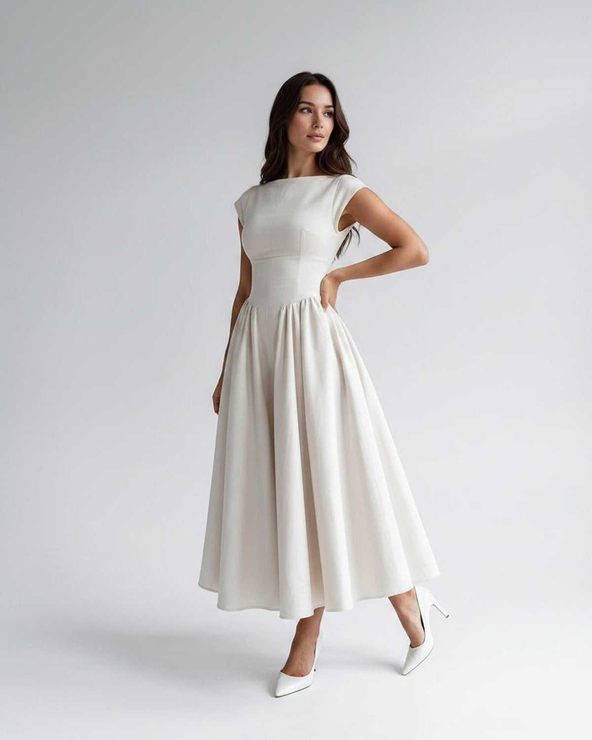 Women's Dress | Midi Pleated Skirt Drop Waist