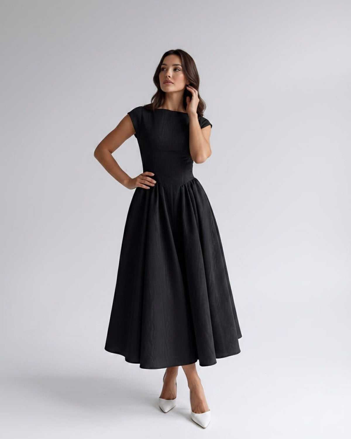 Women's Dress | Midi Pleated Skirt Drop Waist