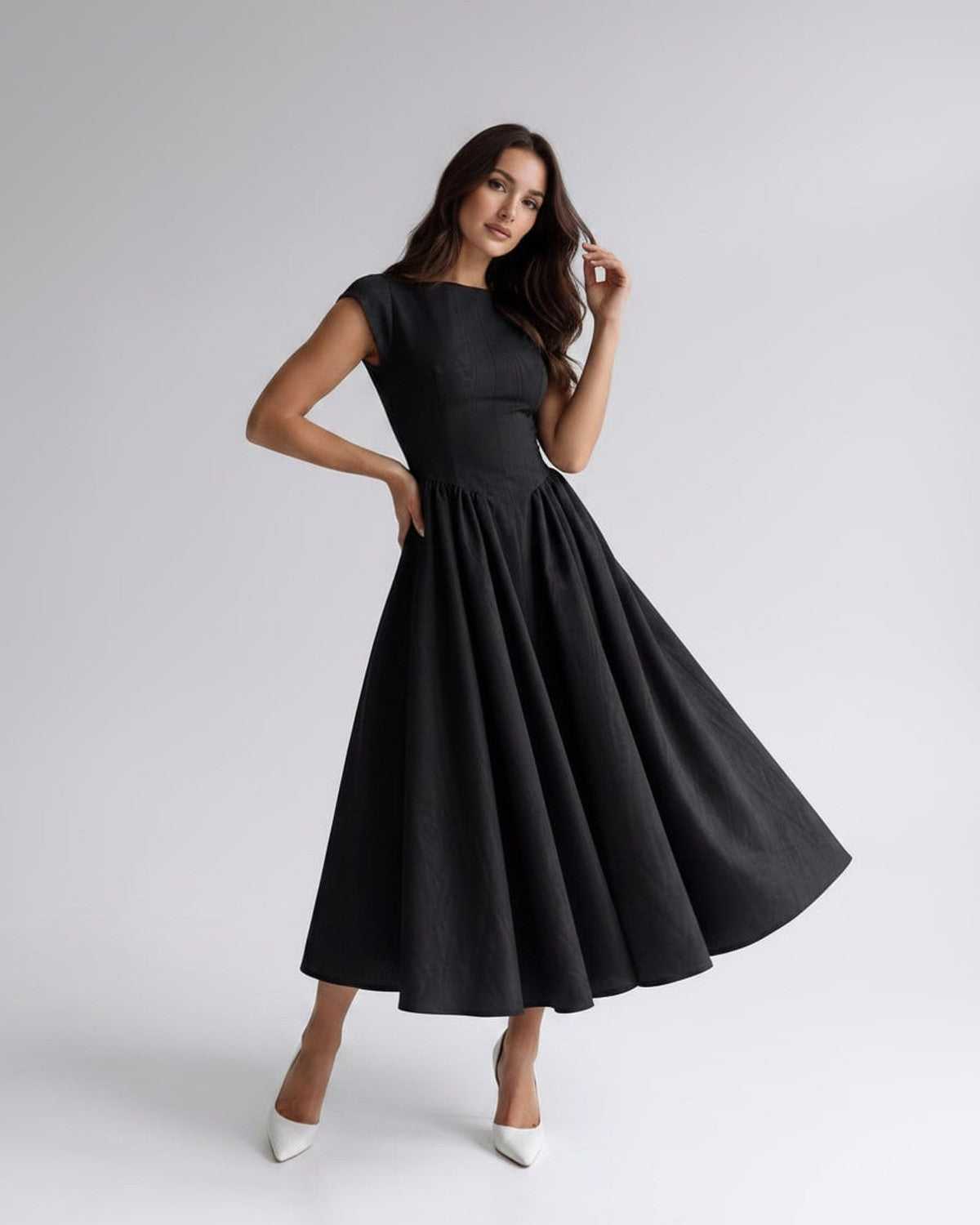 Women's Dress | Midi Pleated Skirt Drop Waist