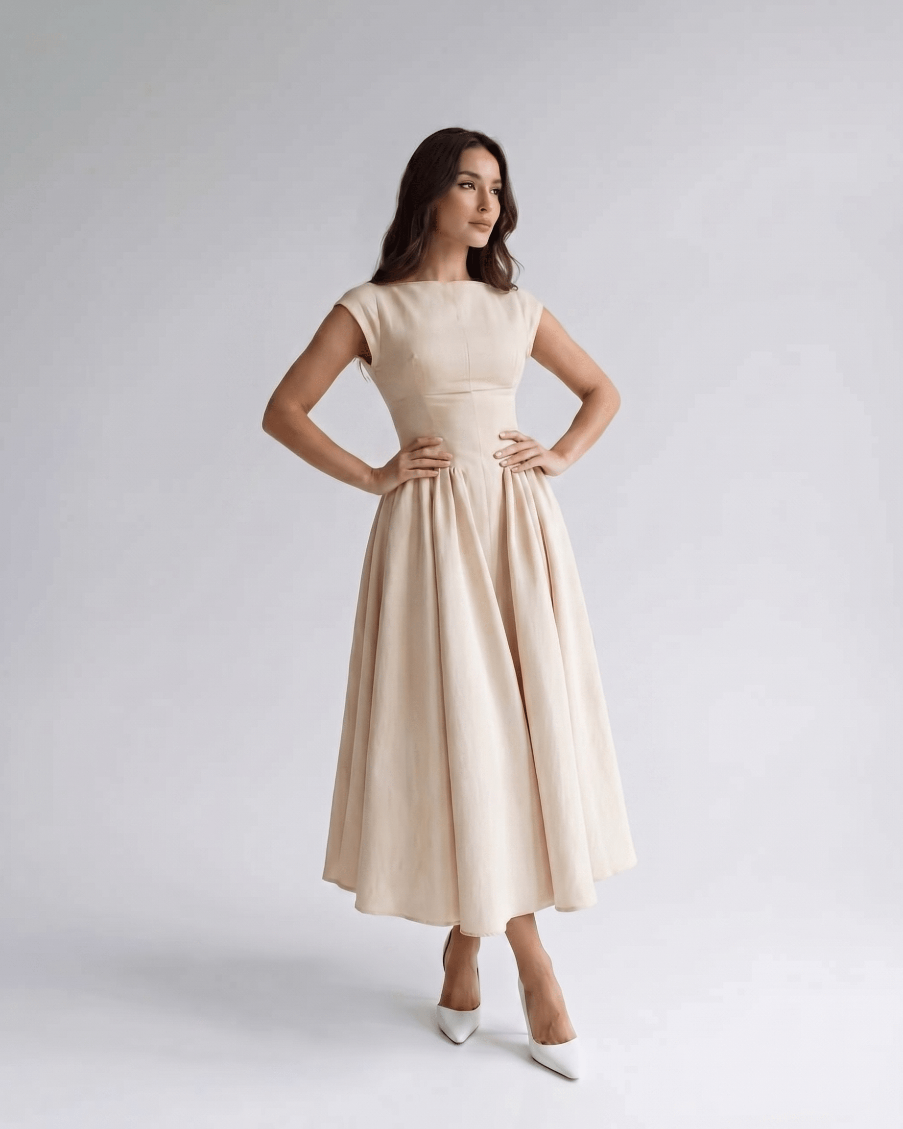 Women's Dress | Midi Pleated Skirt Drop Waist