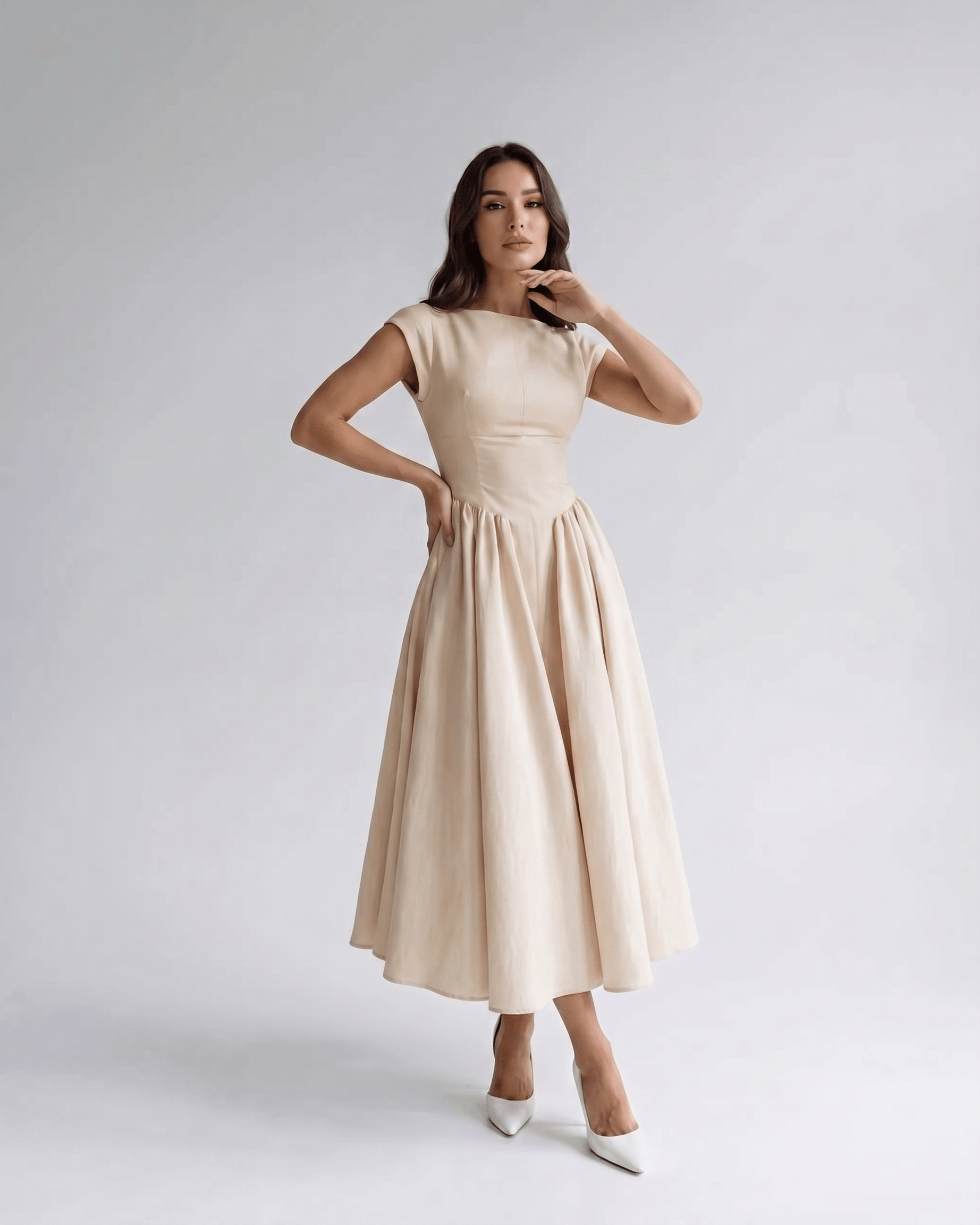 Women's Dress | Midi Pleated Skirt Drop Waist