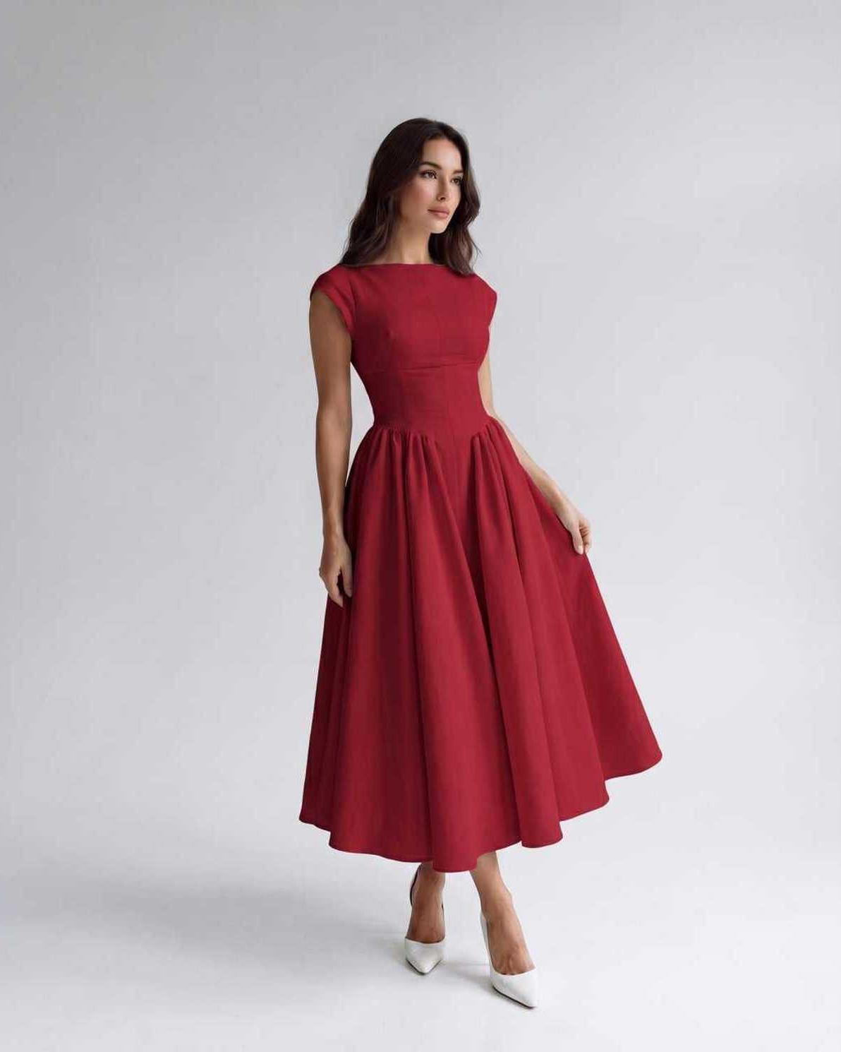 Women's Dress | Midi Pleated Skirt Drop Waist