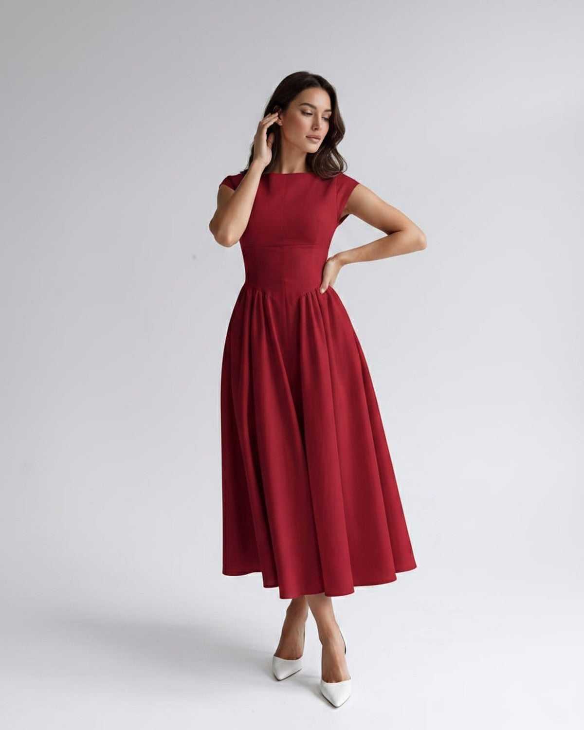 Women's Dress | Midi Pleated Skirt Drop Waist