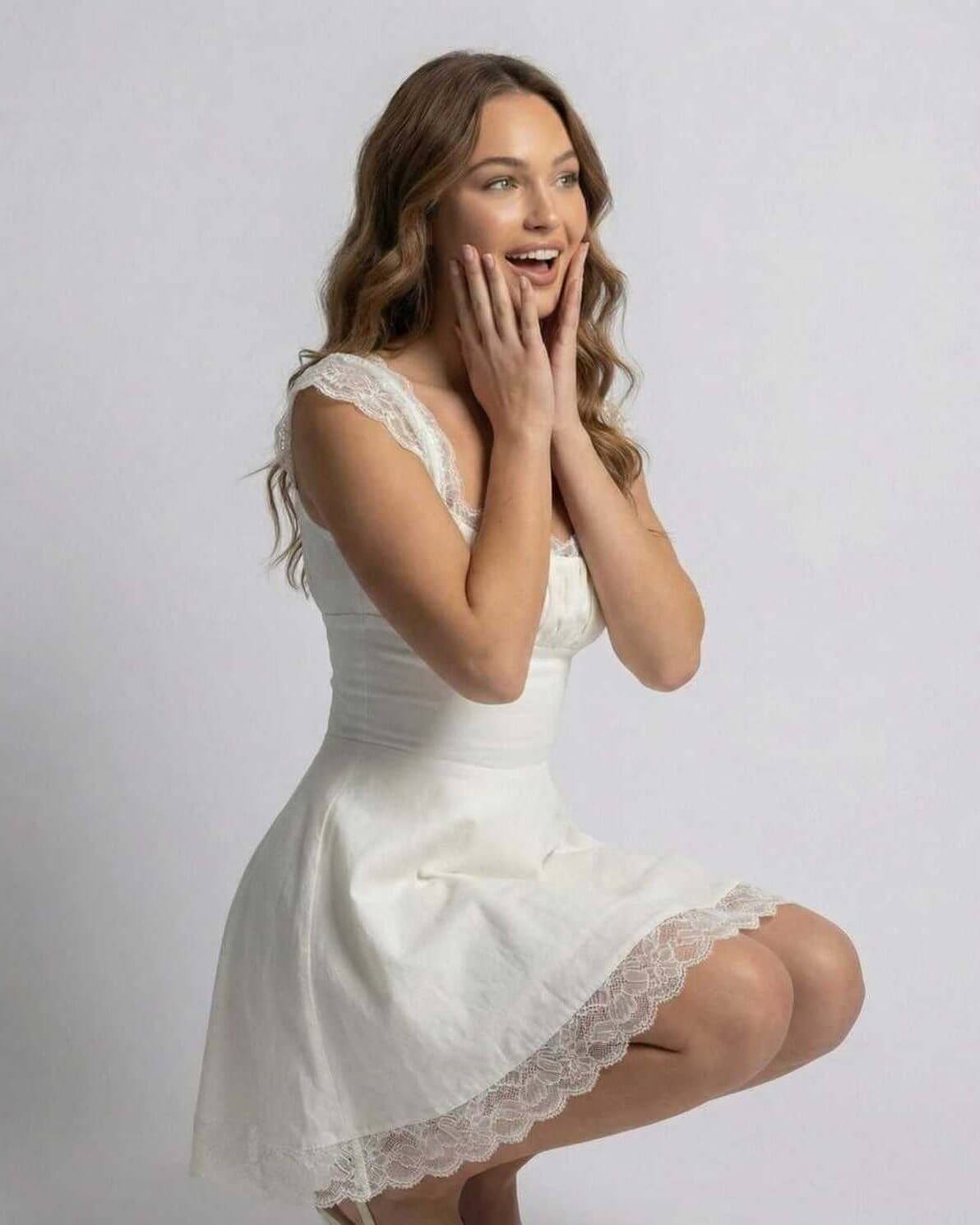 Women's Dress | Mini Dress with Square Neckline