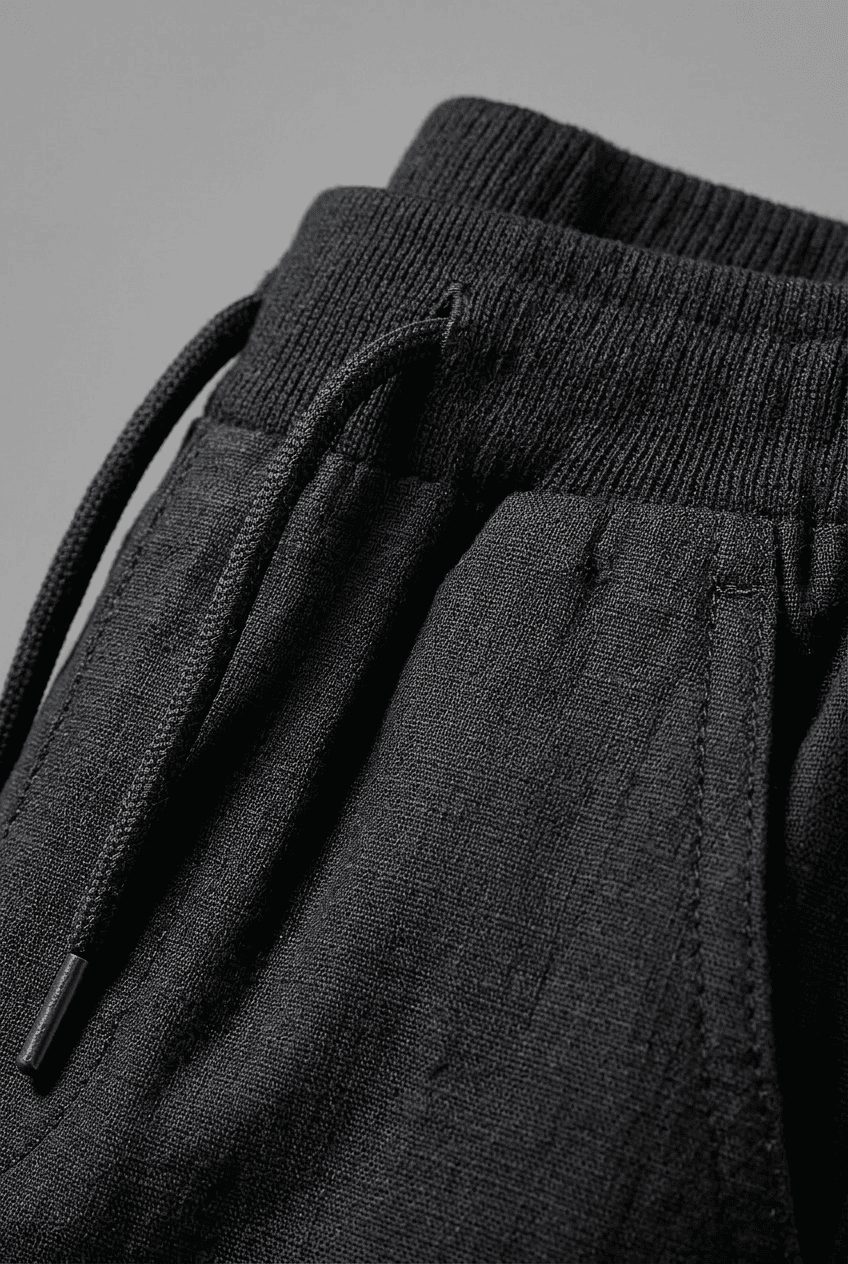 Men's Casual Trousers with Drawstring Waist and Tapered Leg | Cropped Length