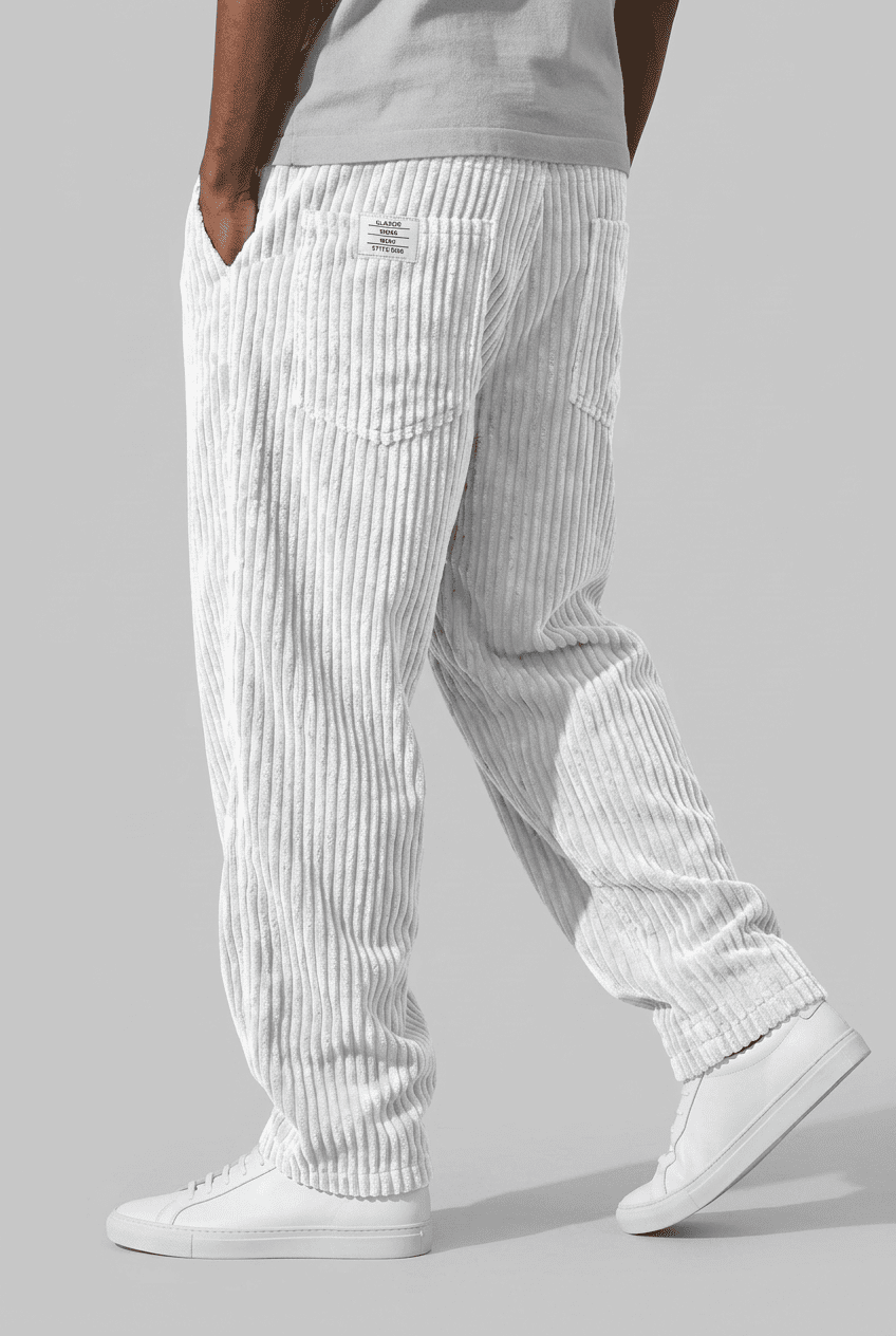 Men’s Casual Wide Leg Trousers | Textured