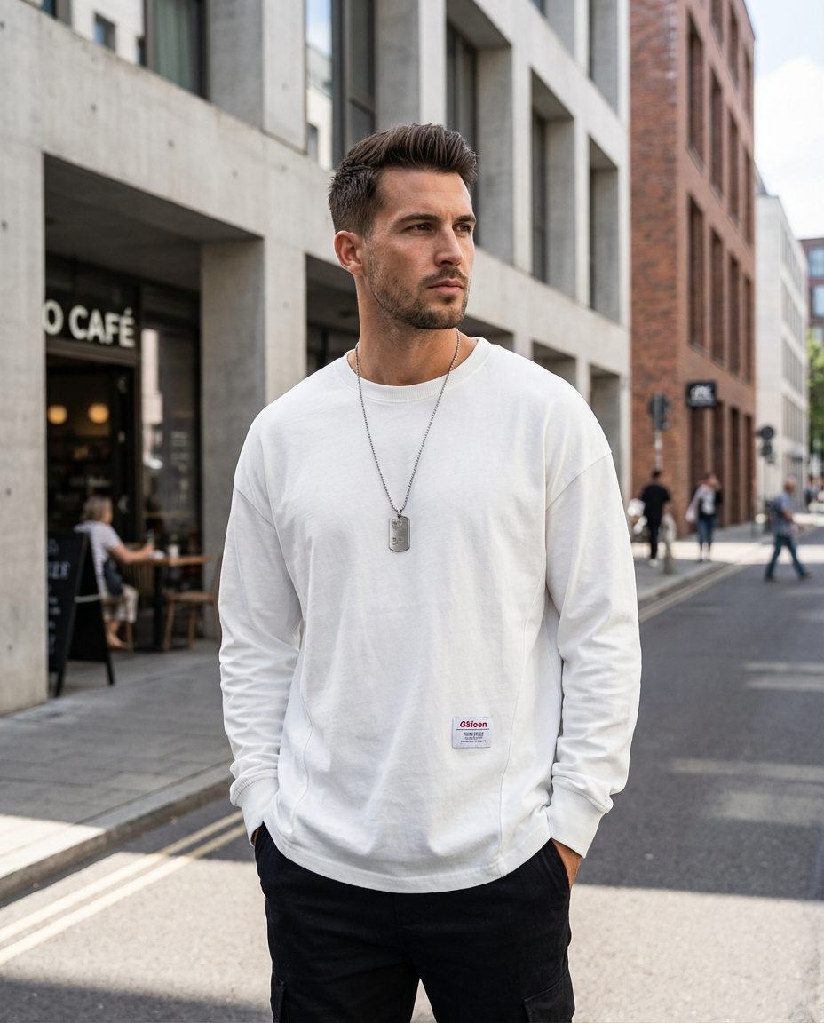 Men's Long Sleeve Sweatshirt | Oversized Fit