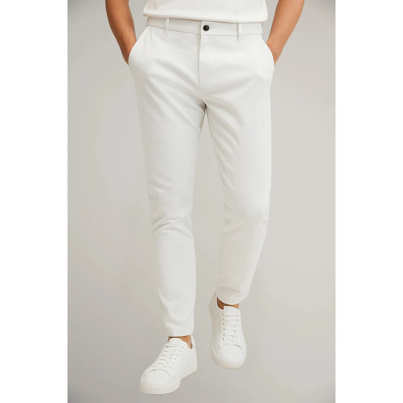 Men's Trousers | Slim Fit Tailored with Flat Front & Belt Loops