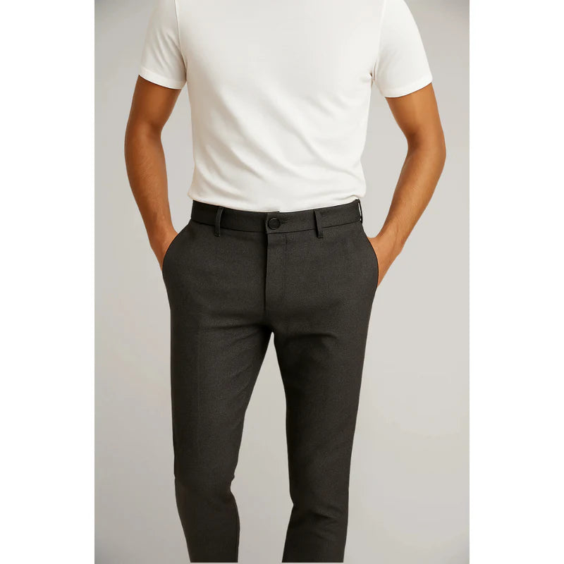 Men's Trousers | Slim Fit Tailored with Flat Front & Belt Loops