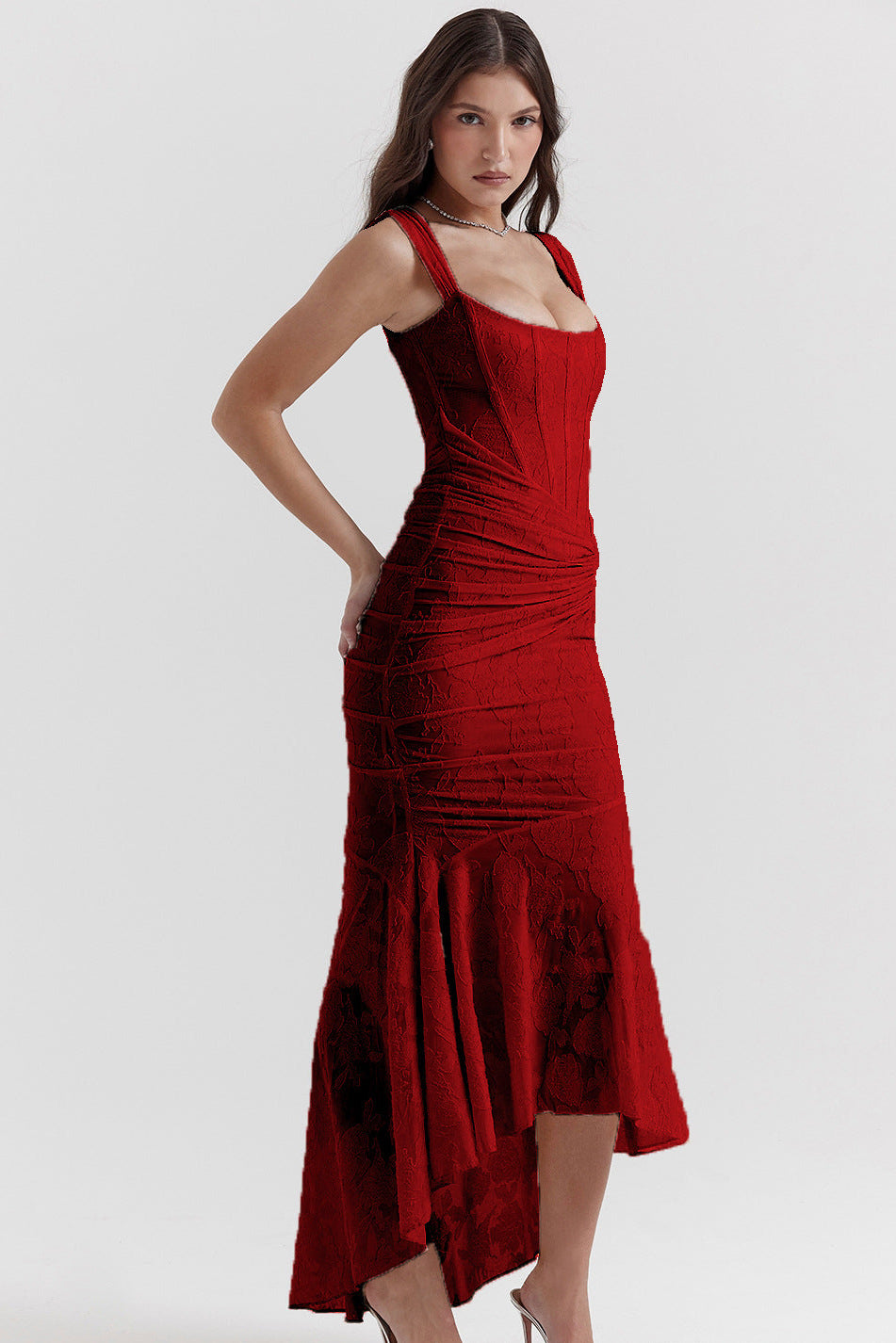 Women's Dress | Floral Wedding Guest Corset Ruched