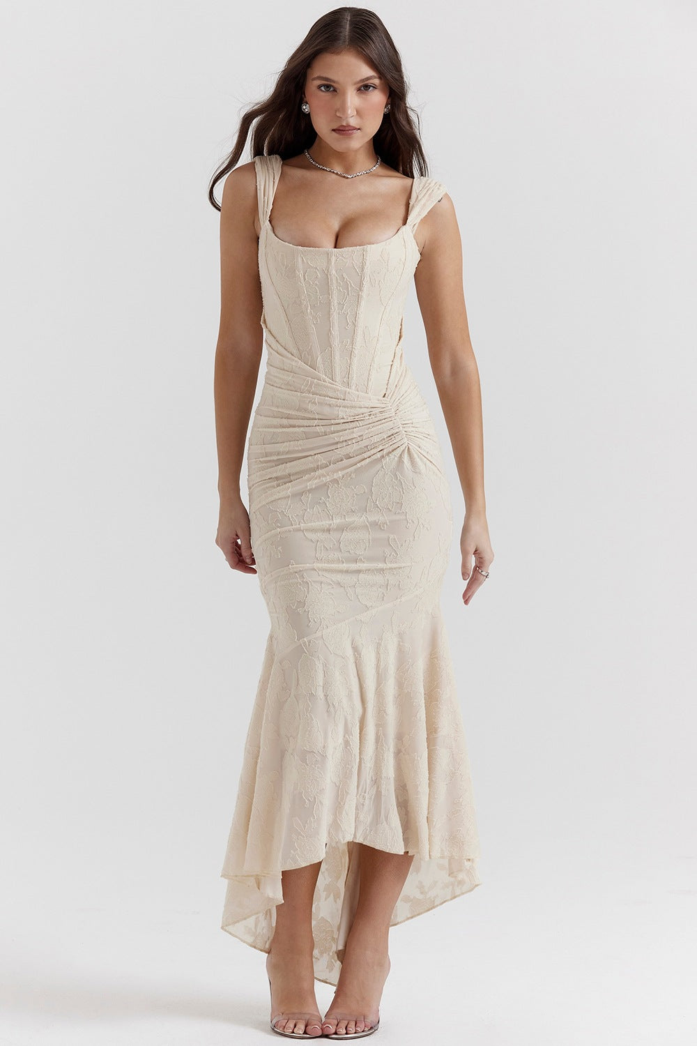 Women's Dress | Floral Wedding Guest Corset Ruched