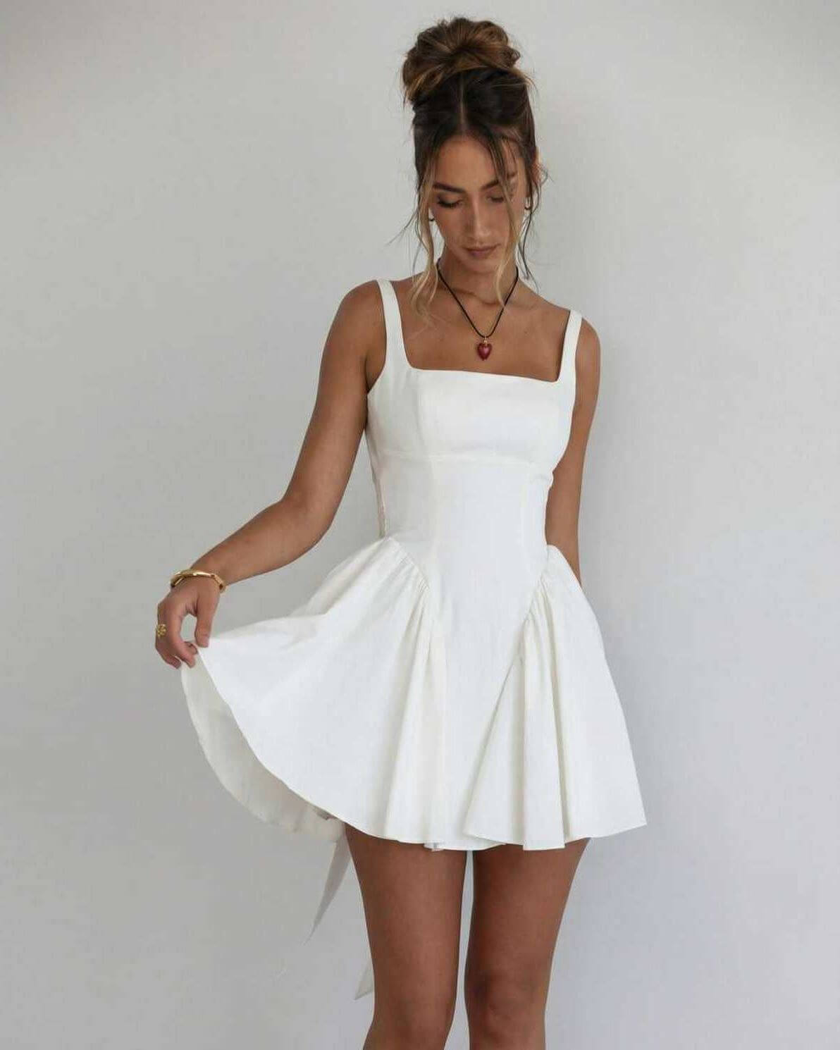 Women's Dress | Mini Sleeveless Backless Bow