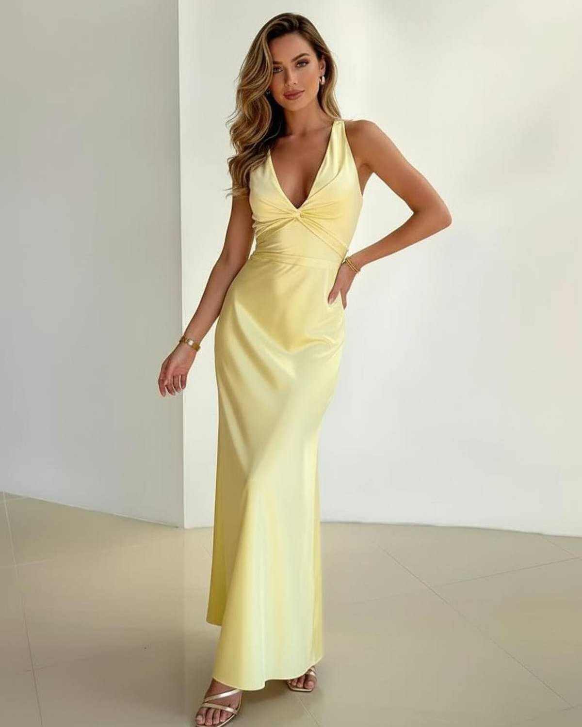 Women's Dress | Maxi Dress Plunge Neckline