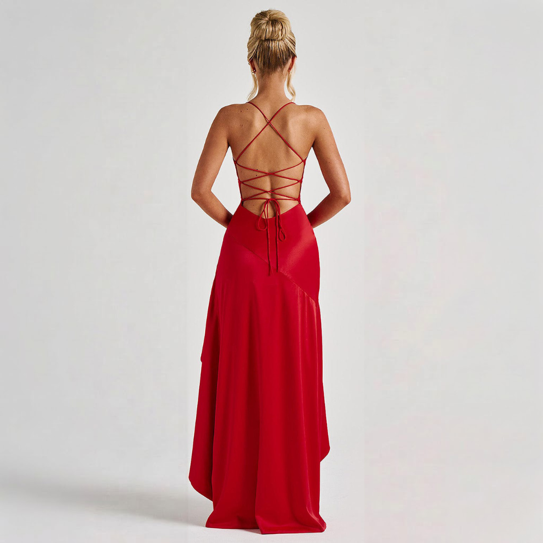 Women's Maxi Dress | Draped High Slit