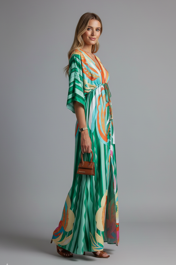 Women’s Dress | Tie Waist Maxi V-Neck