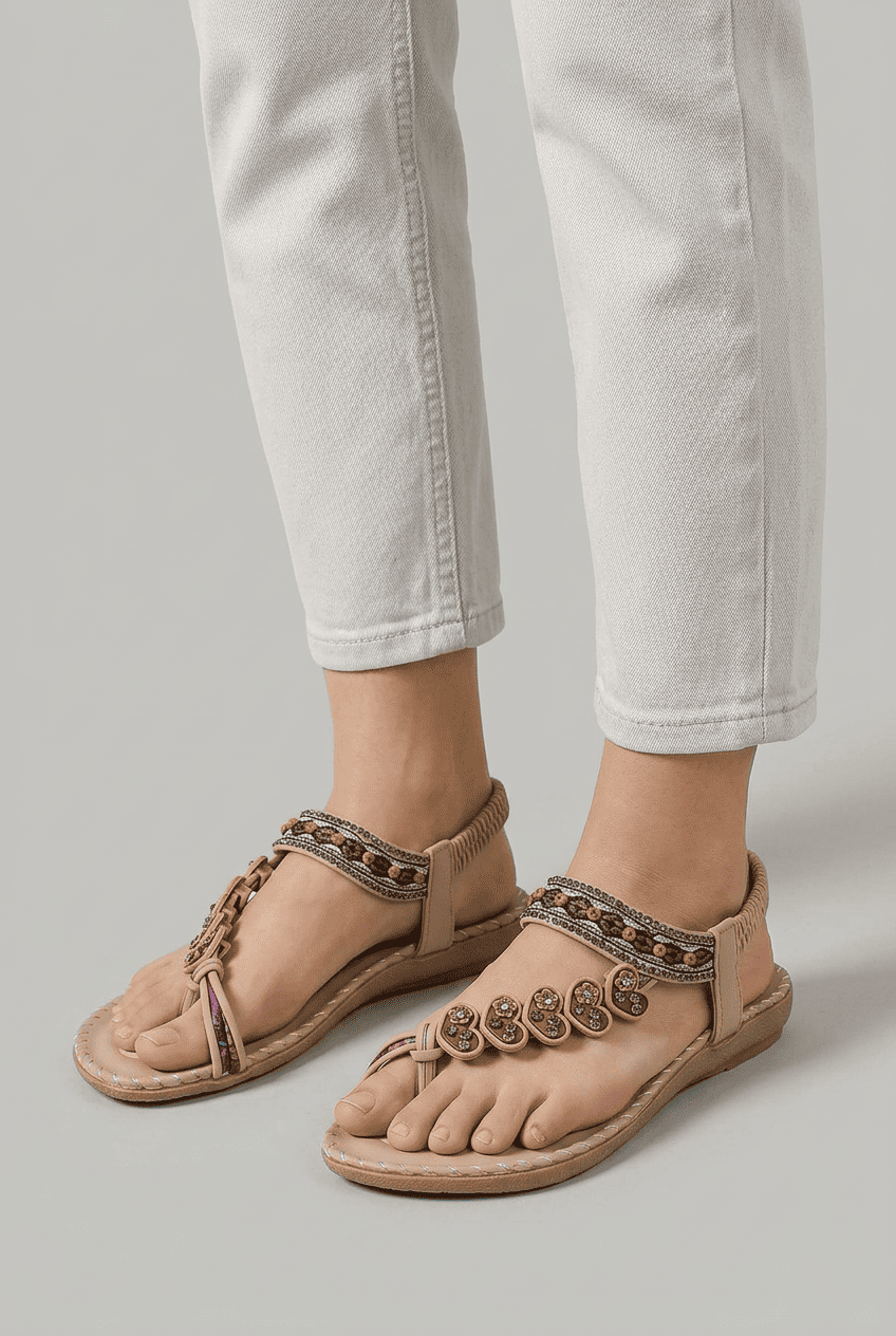 Women’s Boho Beaded Strap Sandals | Summer