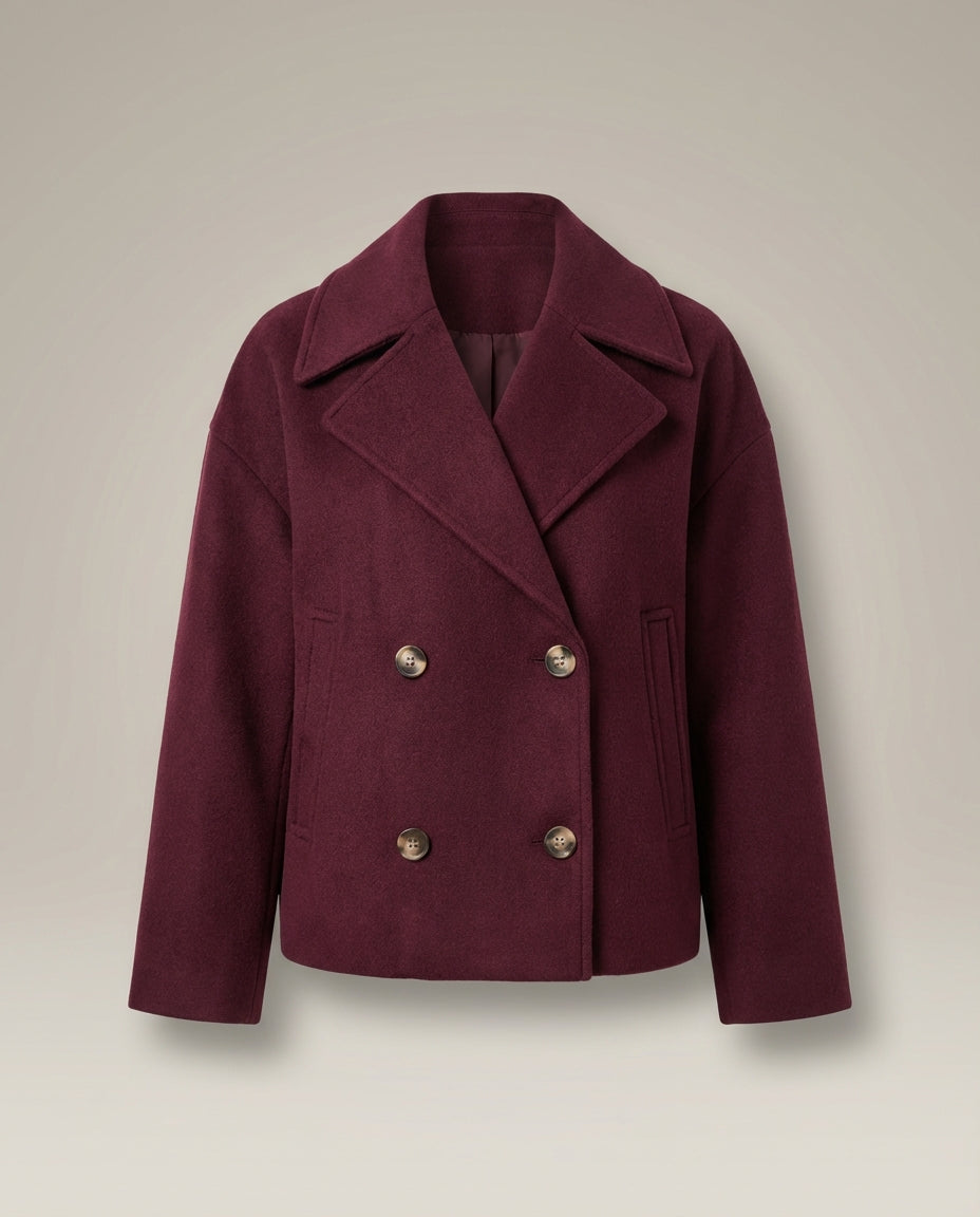 Women's Coat | Double Breasted Short Style