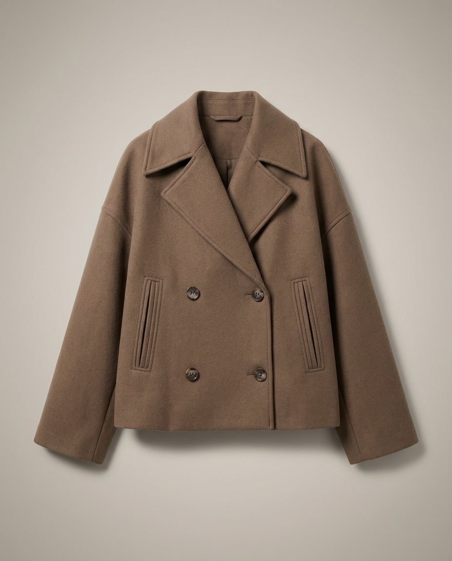 Women's Coat | Double Breasted Short Style
