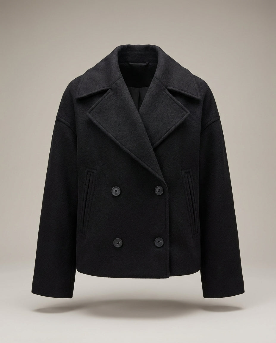 Women's Coat | Double Breasted Short Style
