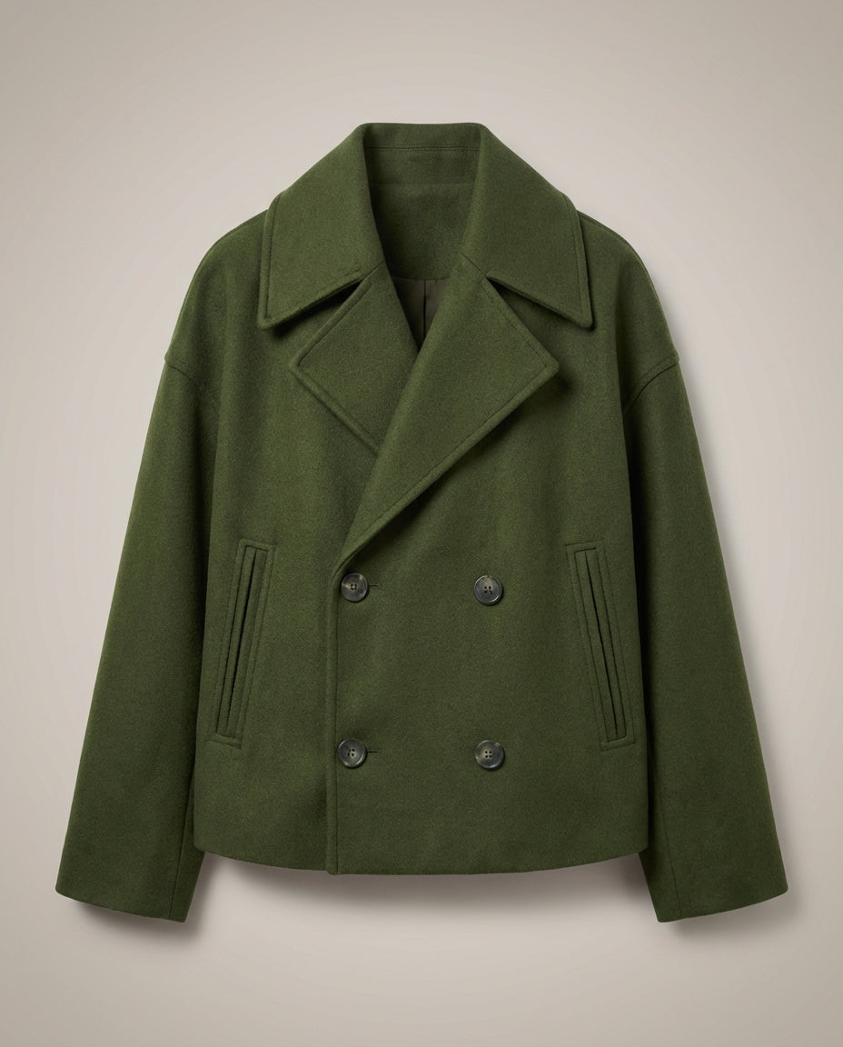 Women's Coat | Double Breasted Short Style