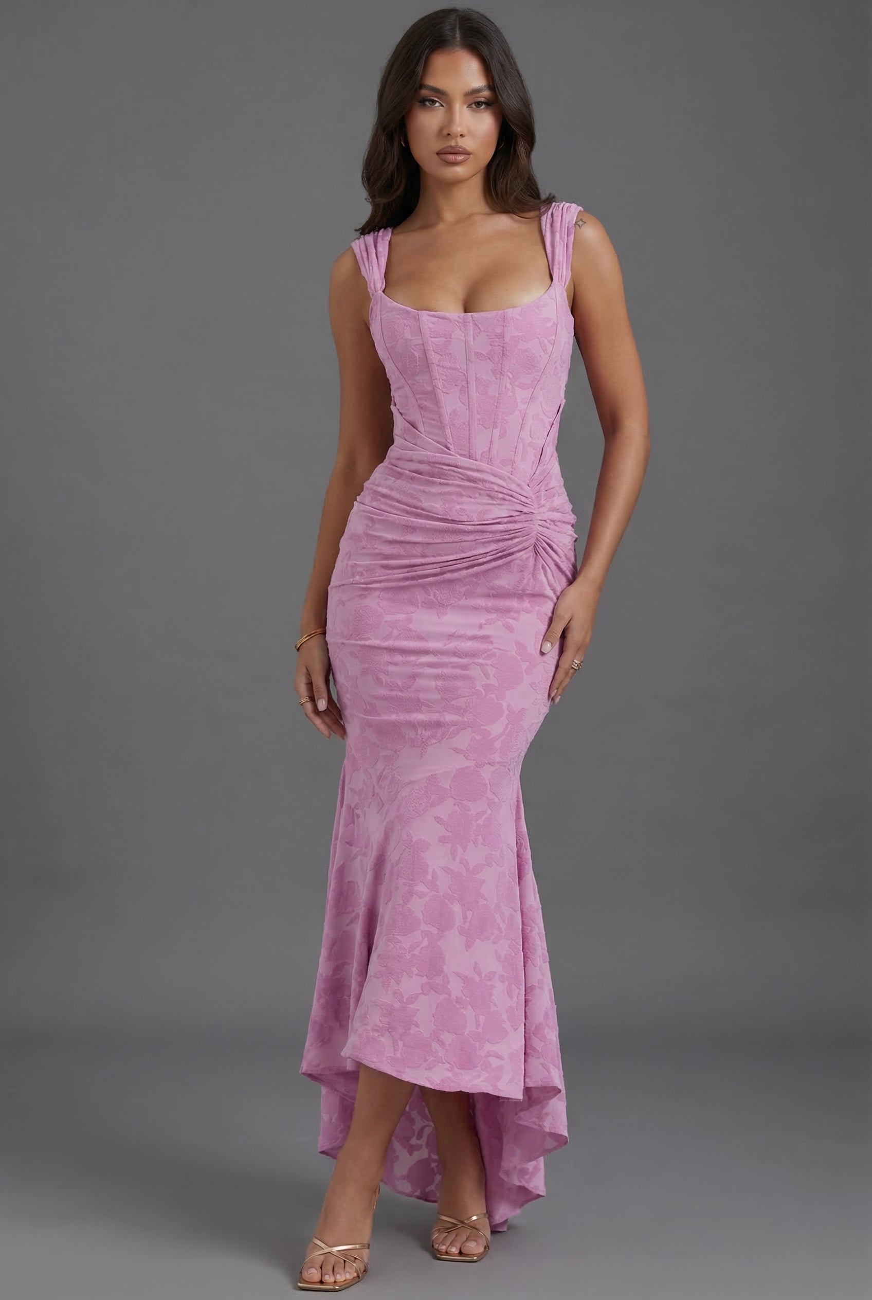 Women's Dress | Floral Wedding Guest Corset Ruched