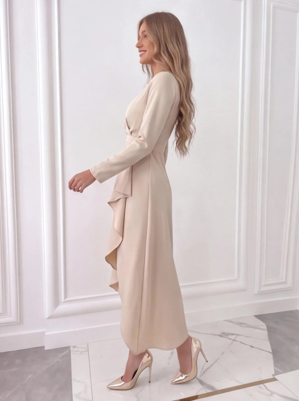 Women's Dress | V-Neck Sheath Midi