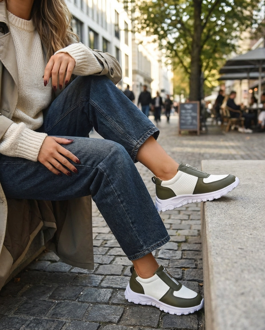 Women's Sneakers | Slip-On Trainers Zipper Design
