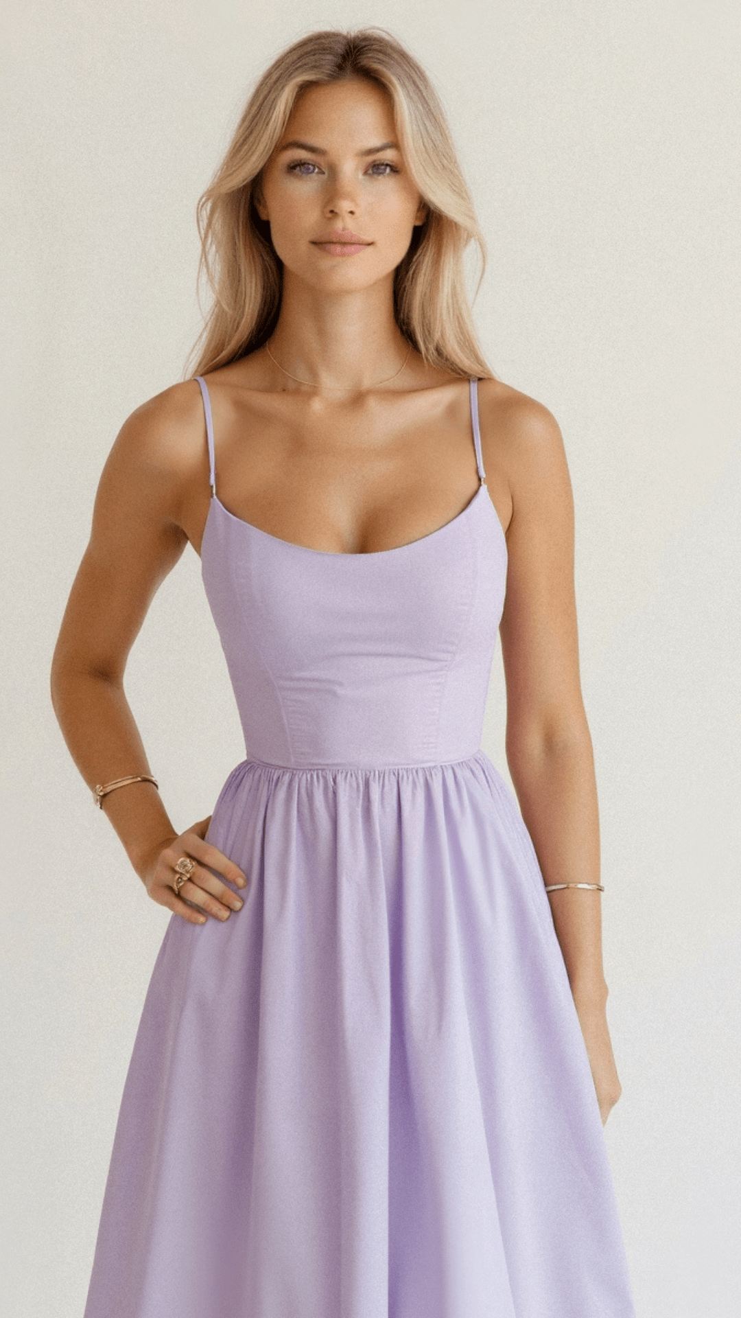 Wedding Guest Dress Women | Midi with Fitted Bodice & Spaghetti Straps
