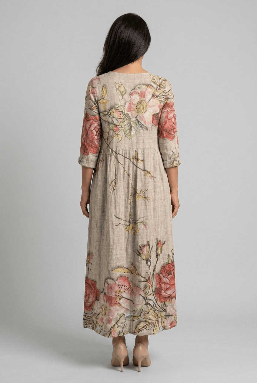 Women's V-Neck Floral Pattern Summer Dress | Maxi