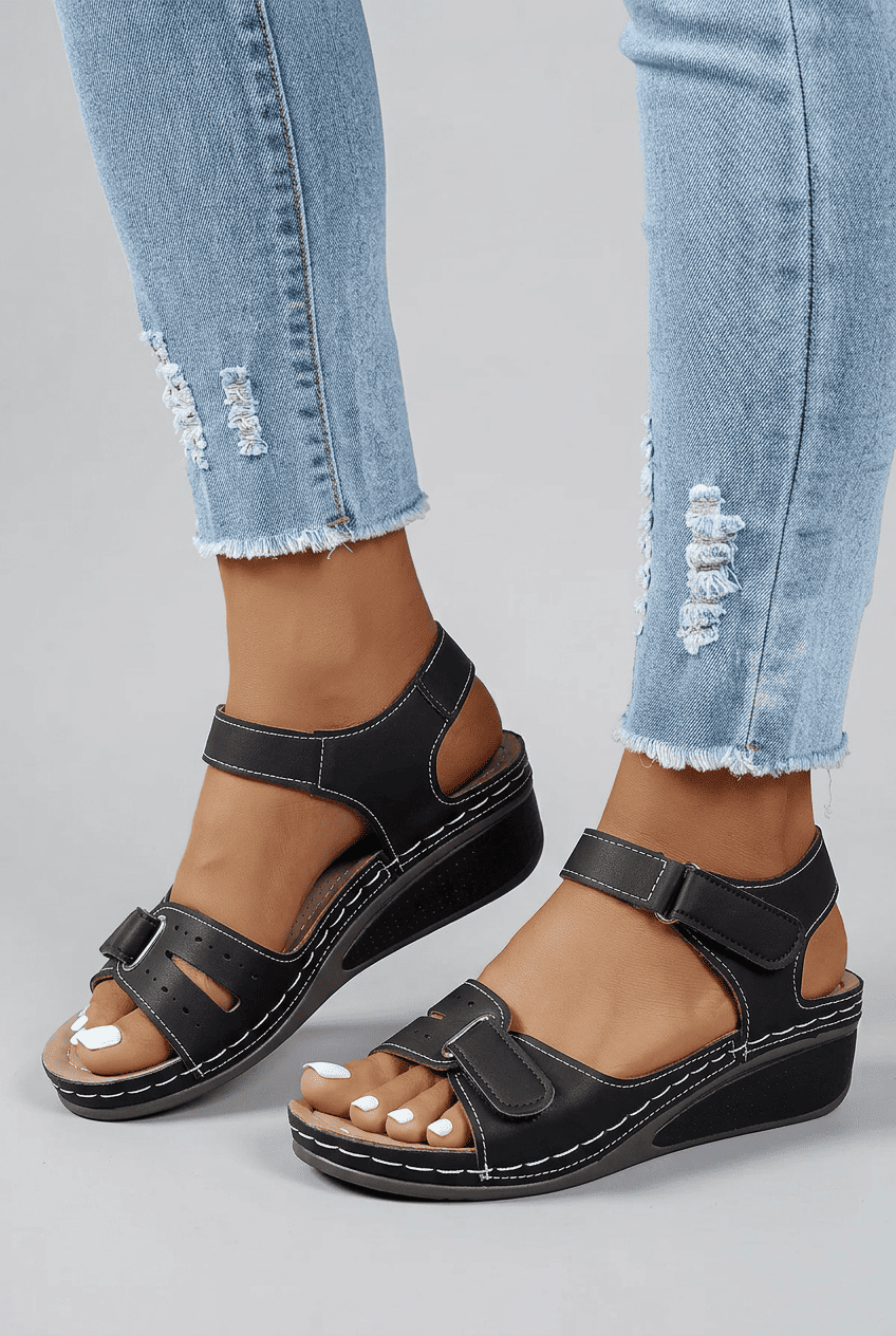 Women’s Wedge Adjustable Summer Sandals | Round Toe