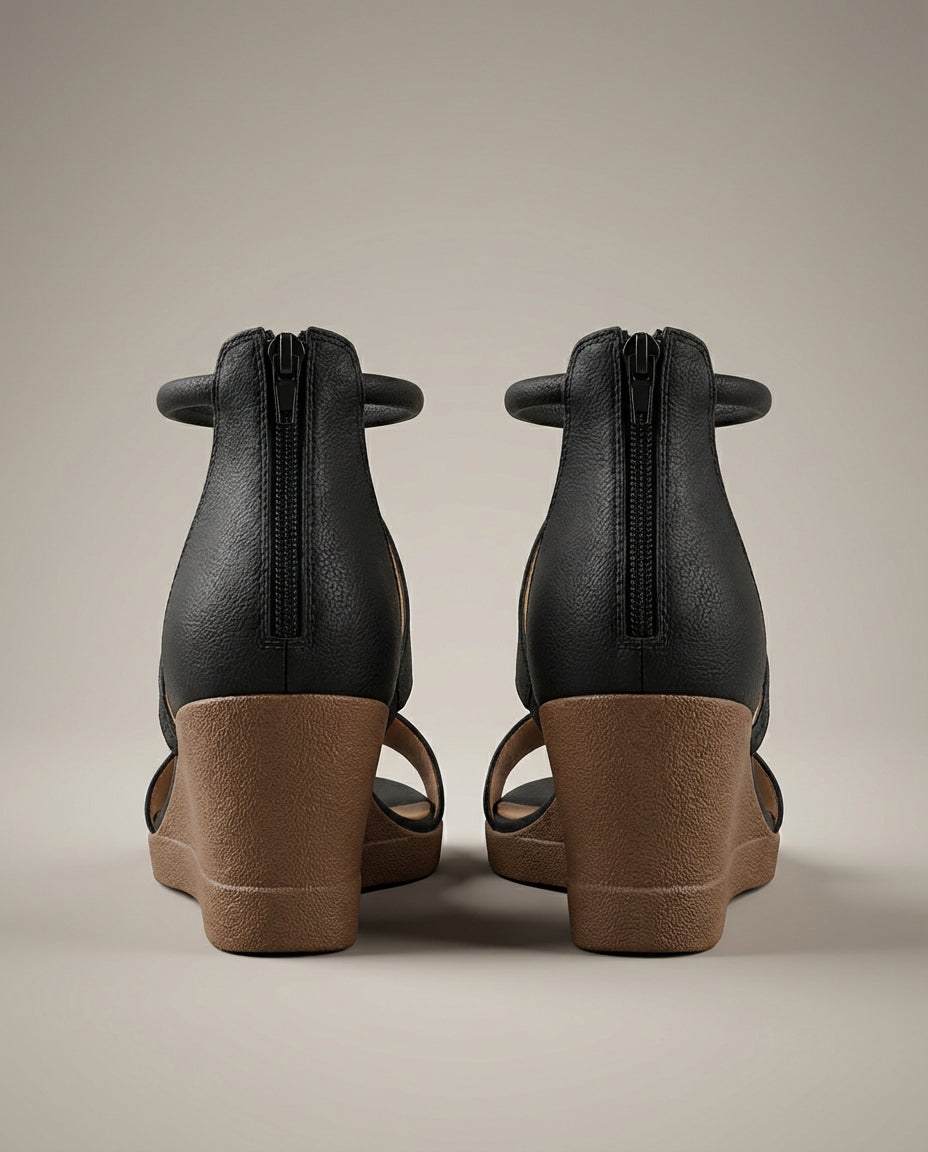 Women's Wedge Sandals | T-Strap Ankle Design