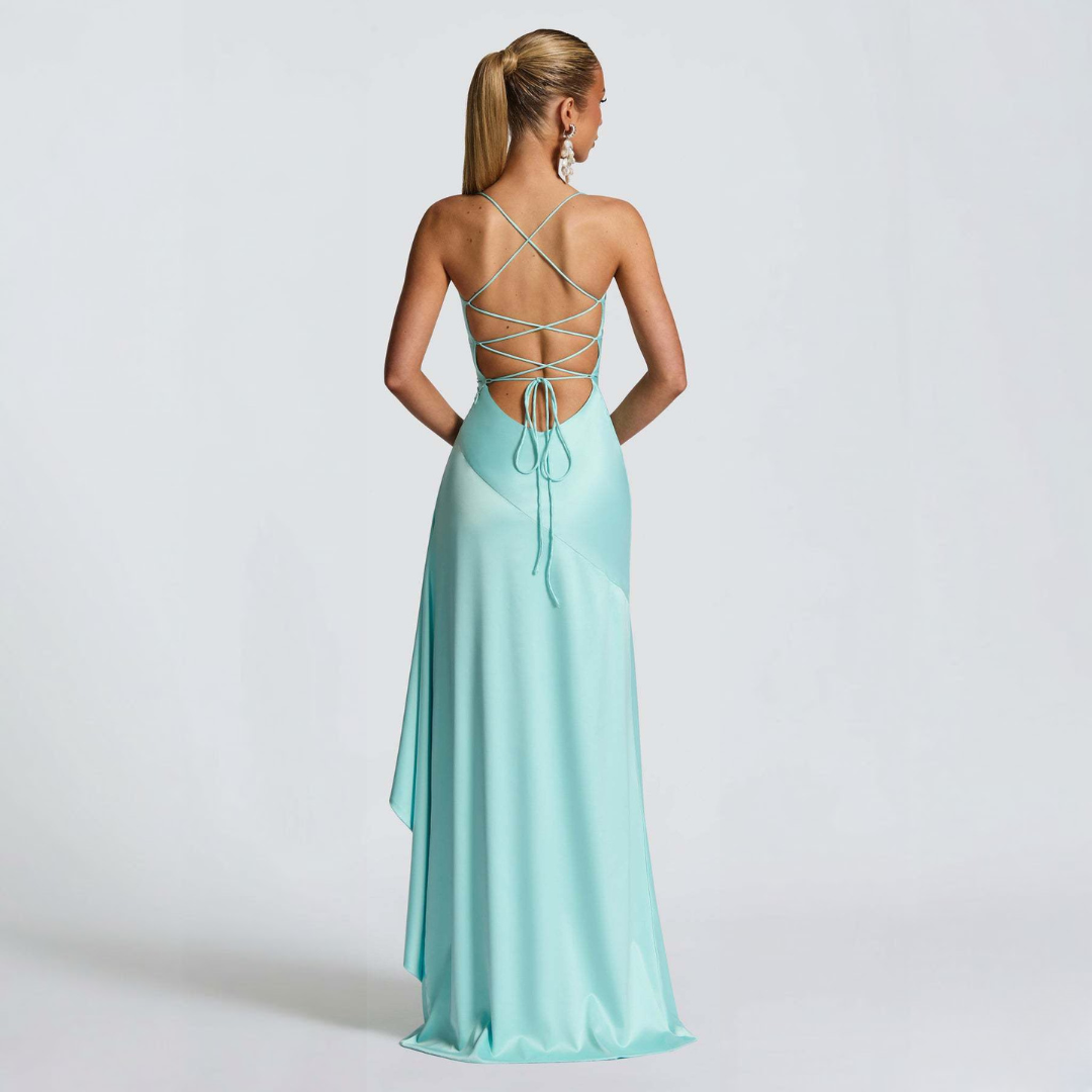 Women's Maxi Dress | Draped High Slit