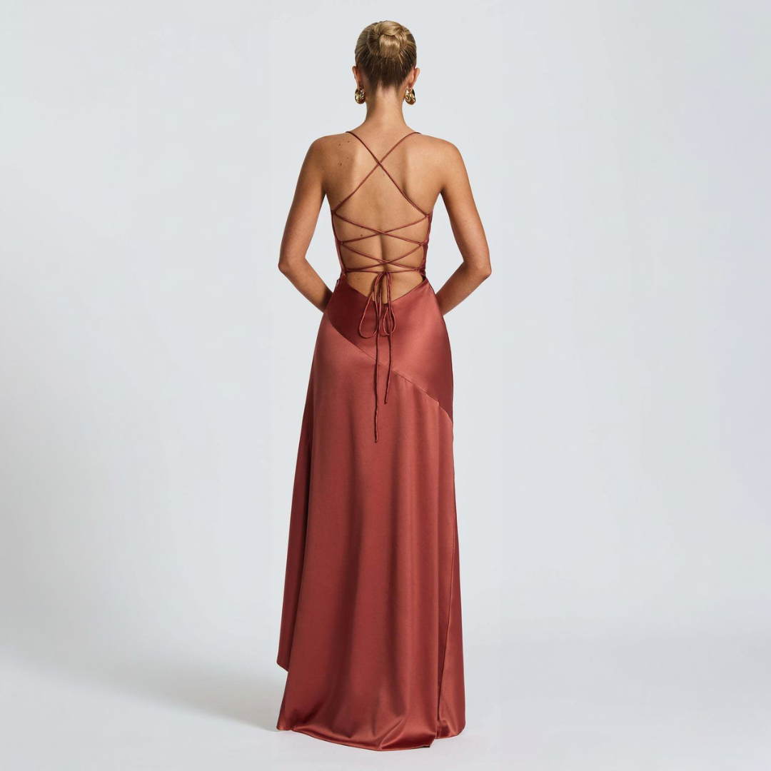 Women's Maxi Dress | Draped High Slit