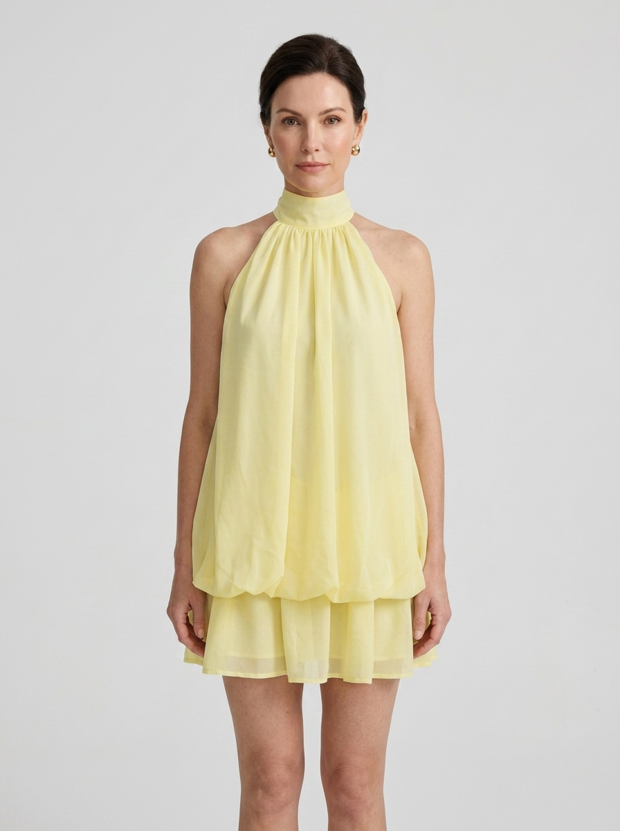 Women's Dress | Halter Neck Mini with Bow Back Detail