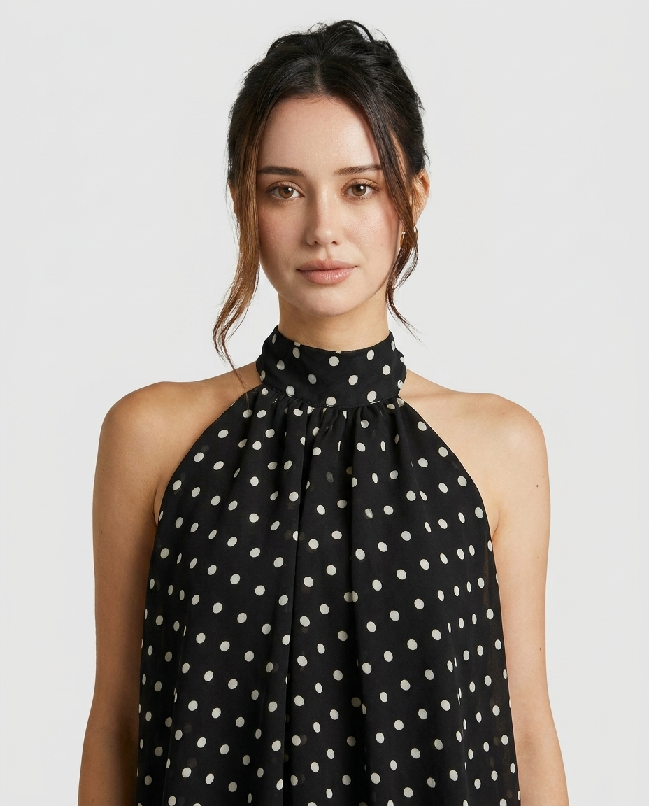 Women's Dress | Halter Neck Mini with Bow Back Detail