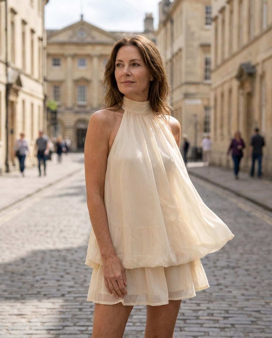 Women's Dress | Halter Neck Mini with Bow Back Detail