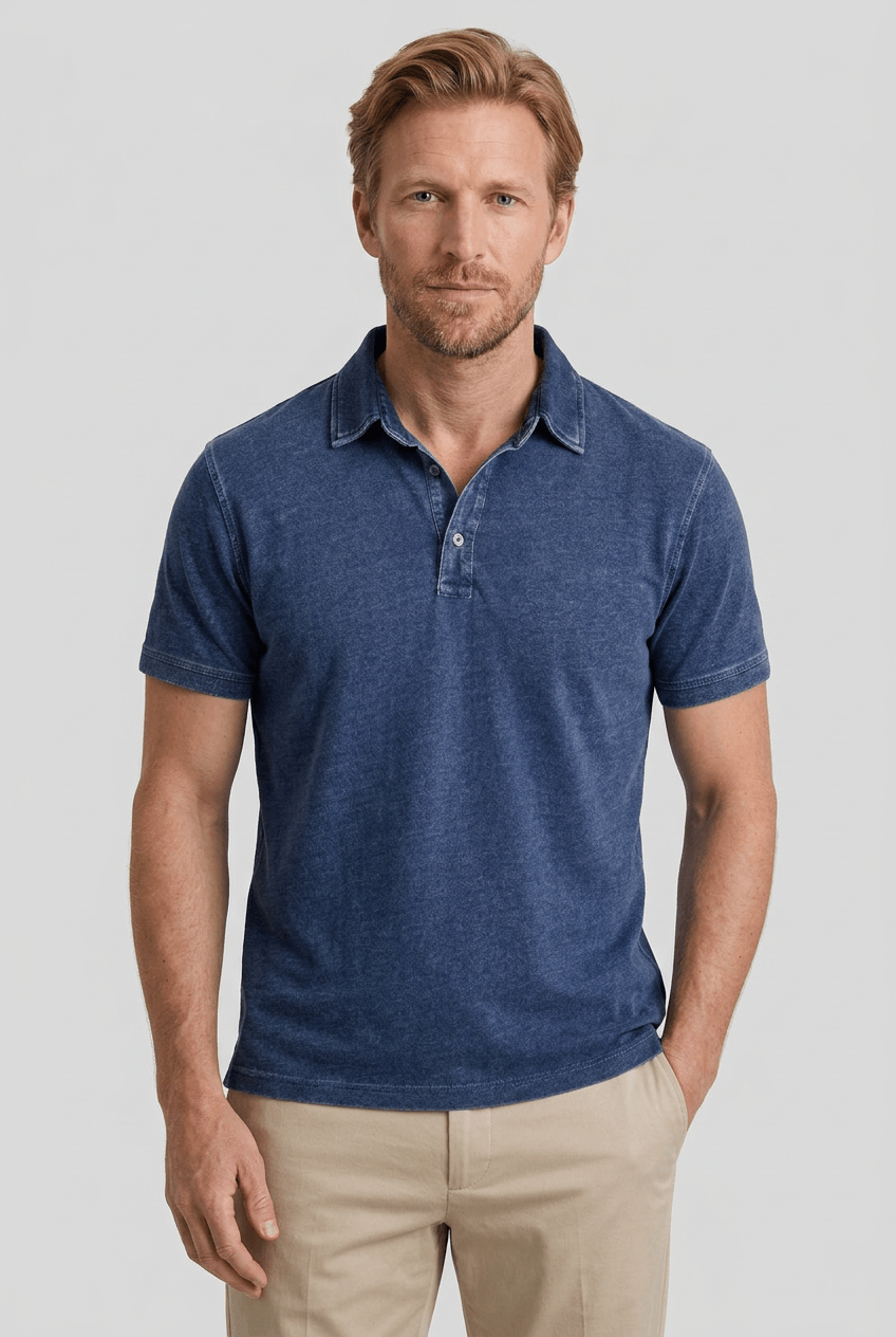 Polo Shirt Men | Short Sleeve with Washed Finish & Classic Collar