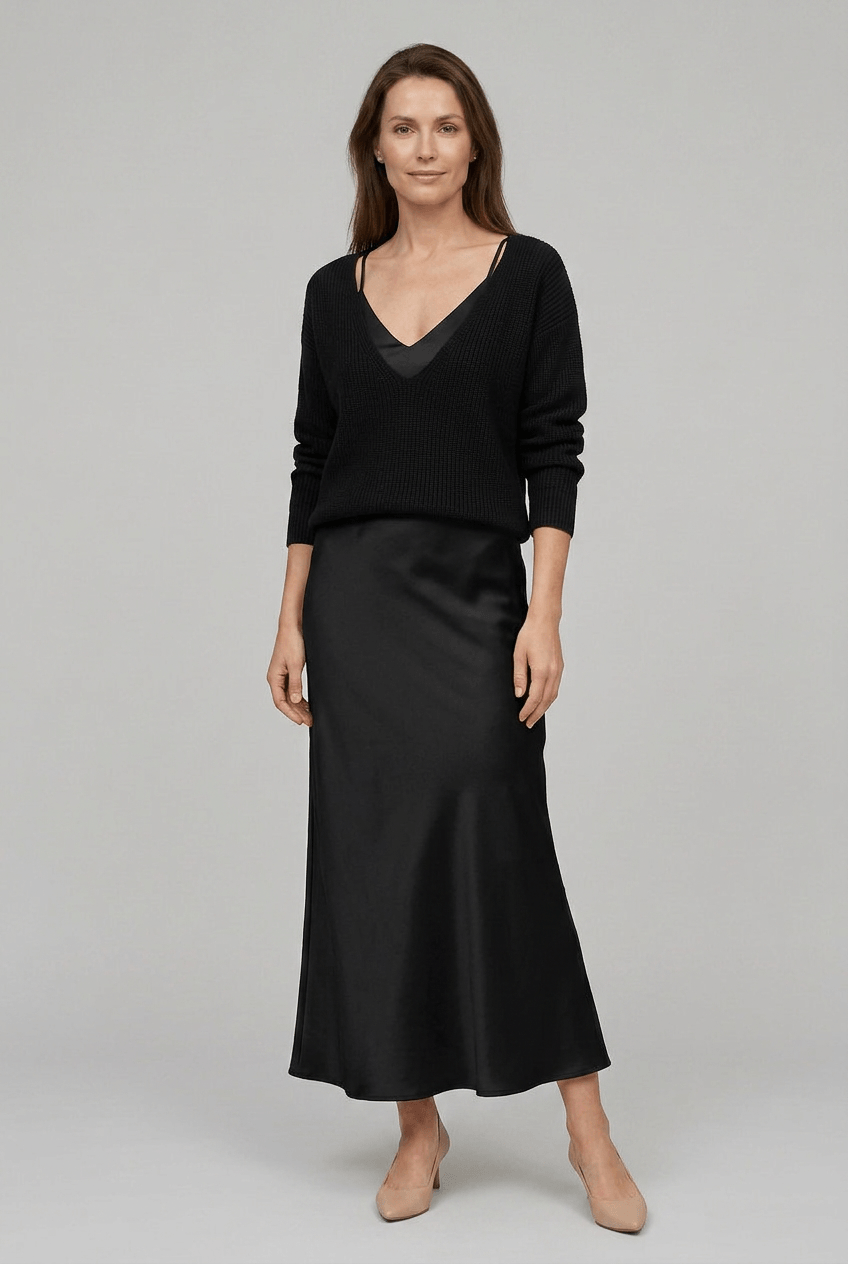 Women’s V Neck Long Dress And Pullover Set | Stylish