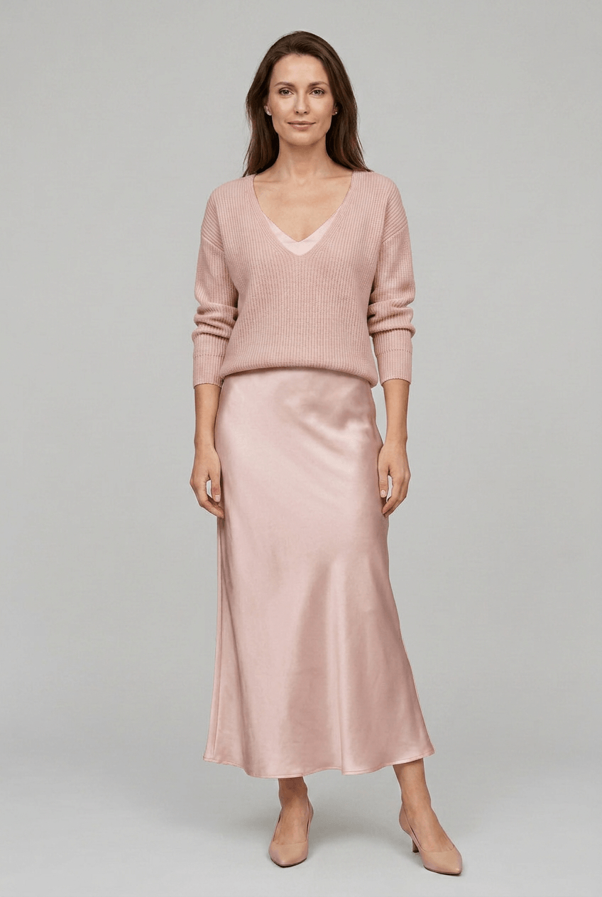 Women’s V Neck Long Dress And Pullover Set | Stylish