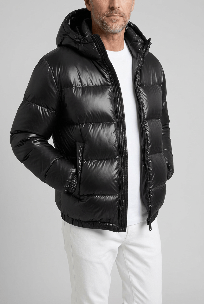 Men's Hooded Puffer Jacket | Quilted & Full Zip