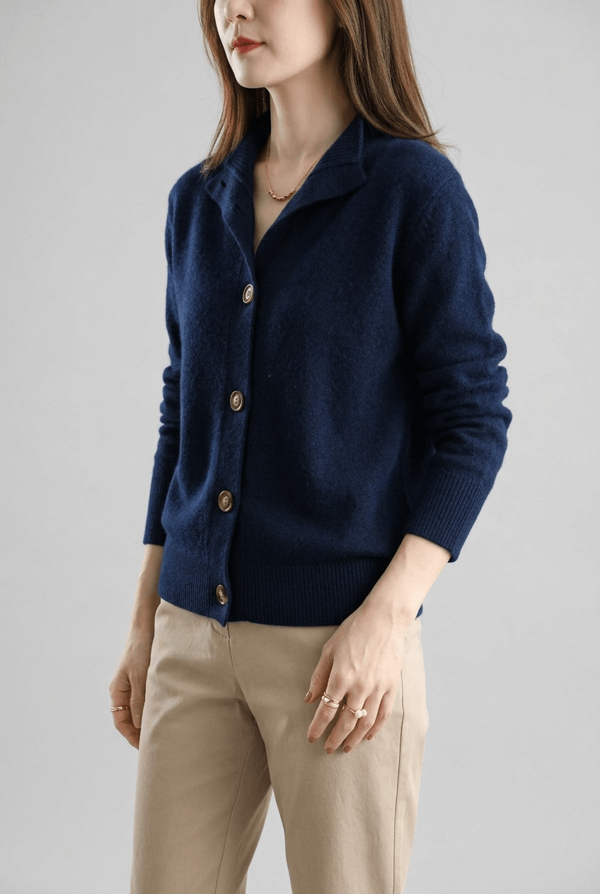 Women's Cardigan | Button Front & Ribbed Cuffs