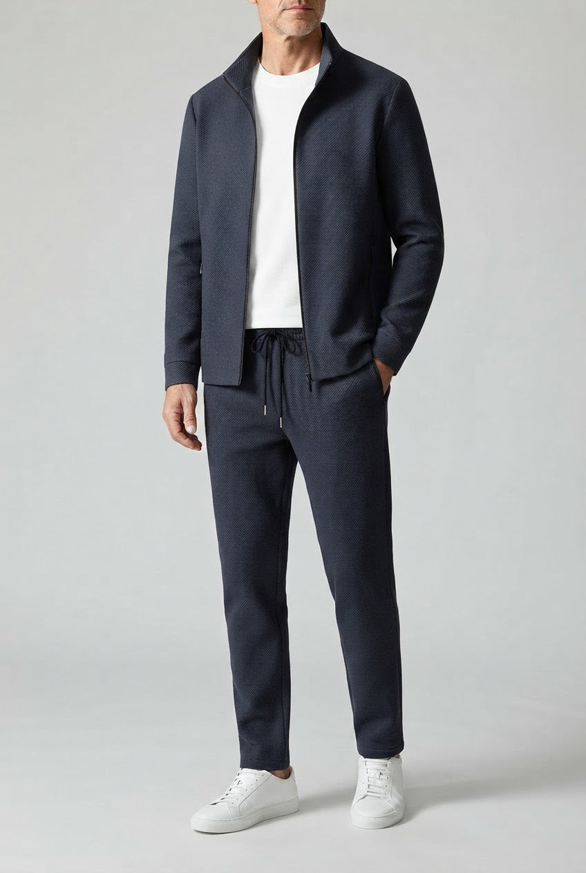 Men's Tracksuit Jacket & Jogger Set | Stand Collar & Zip Pockets