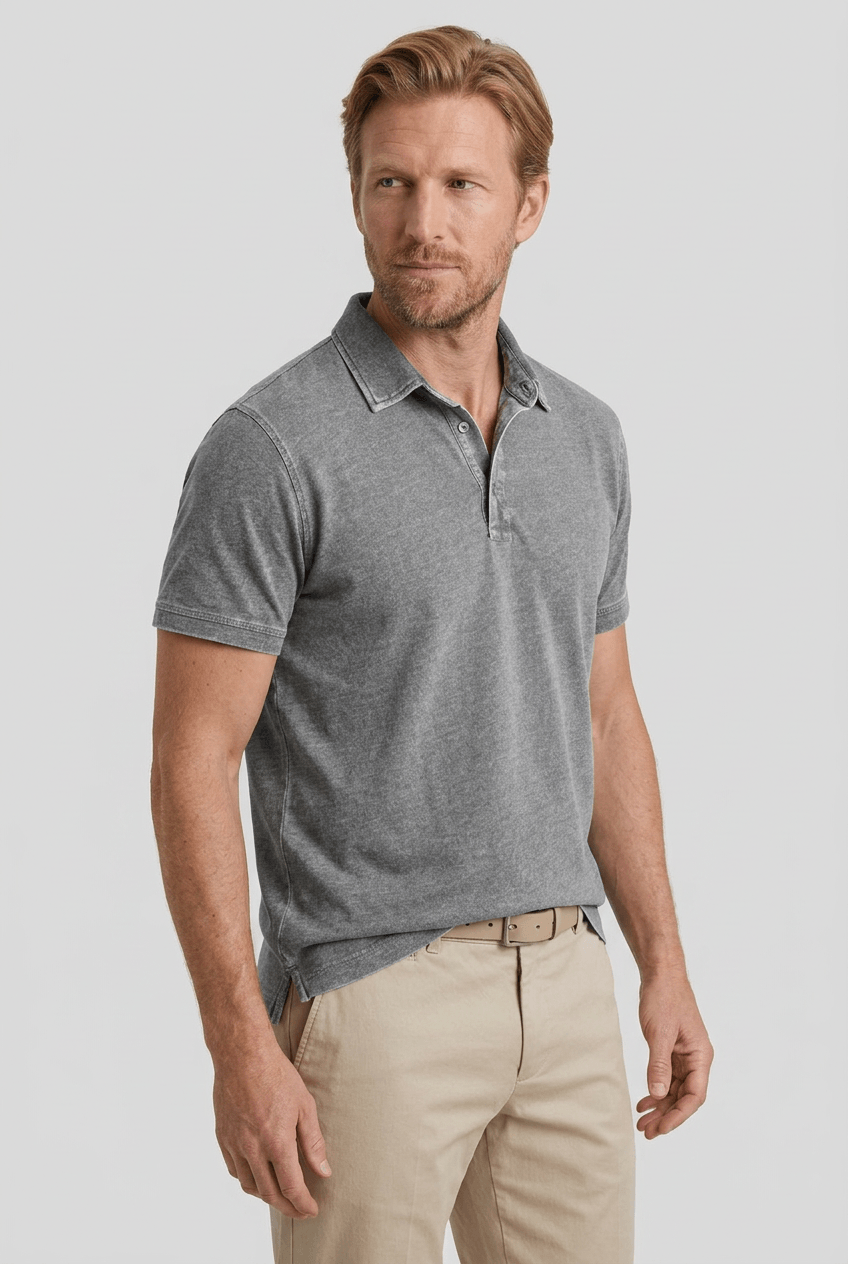 Polo Shirt Men | Short Sleeve with Washed Finish & Classic Collar