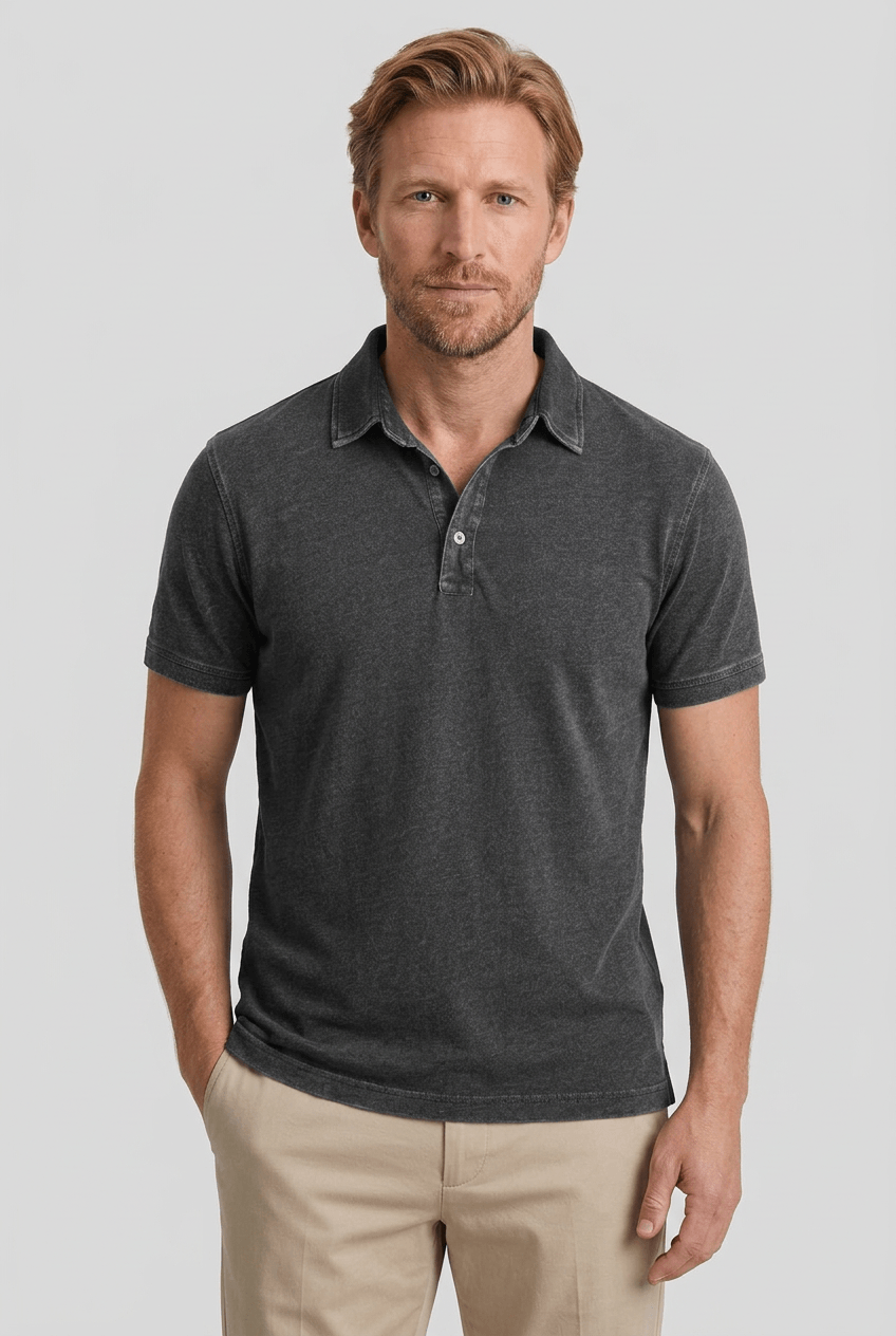 Polo Shirt Men | Short Sleeve with Washed Finish & Classic Collar